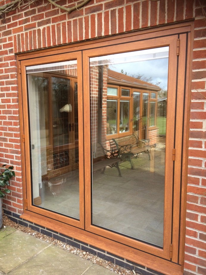 Light Oak Aluminium Sliding and Bi-Fold Doors in Derby - Basfords